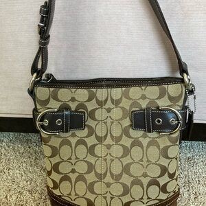 Coach Brown and Tan Shoulder Bag